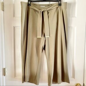 Calvin Klein Plus Size Straight Leg Tie Waist Belted Capri Pants Women 2X